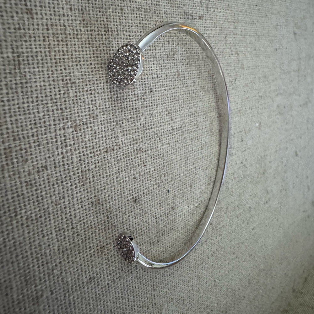 Stella & Dot Silver Pave Dis Cuff Bracelet